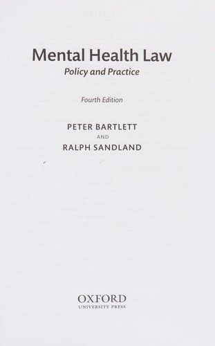 Cover for Mental Health Law