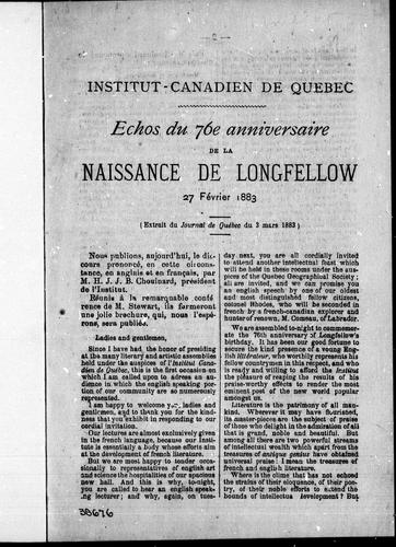 Cover for Institut canadien de Québec