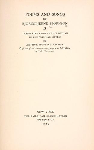 Cover for Poems and songs