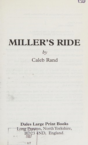 Cover for Miller's ride