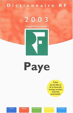 Cover for Dictionnaire de la paye 2003