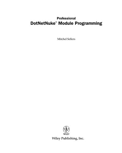 Cover for Professional DotNetNuke module programming