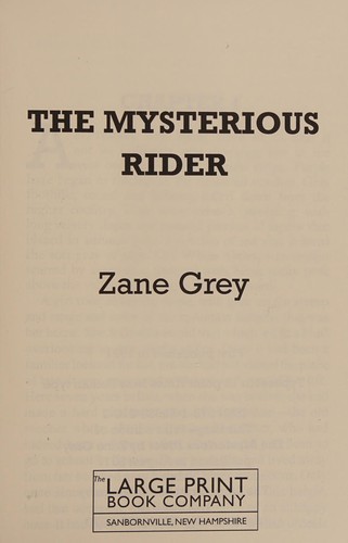 Cover for The Mysterious Rider