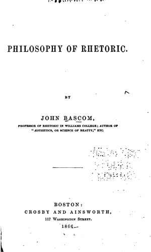 Cover for Philosophy of rhetoric.