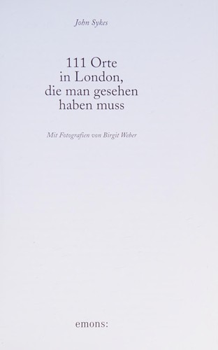 Cover for 111 Orte in London, die man gesehen haben muss