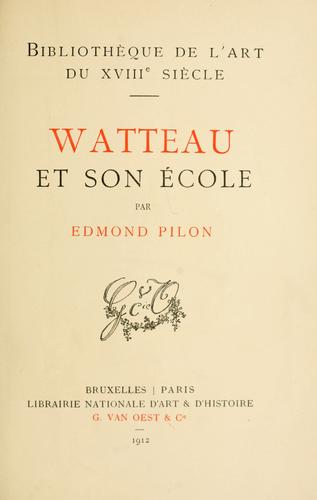 Cover for Watteau et son école.