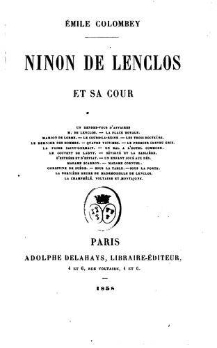 Cover for Ninon de Lenclos et sa coeur