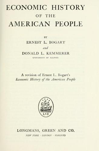 Cover for Economic history of the American people