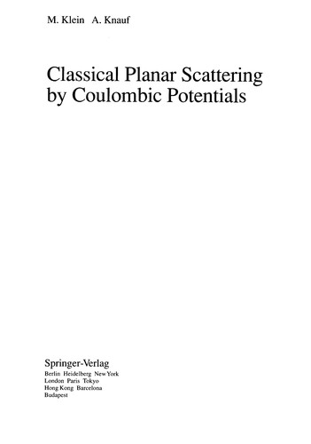 Cover for Classical planar scattering by coulombic potentials