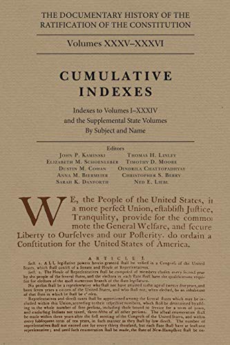 Cover for The Documentary History of the Ratification of the Constitution Volume XXXVI