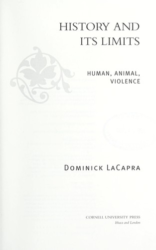 Cover for History and its limits