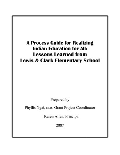 Cover for A process guide for realizing Indian Education for All