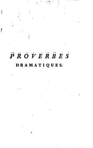 Cover for Proverbes dramatiques