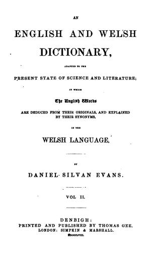 Cover for An English and Welsh dictionary
