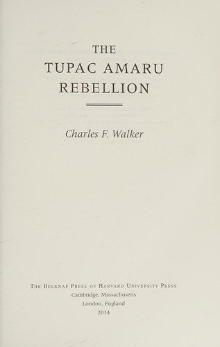 Cover for The Tupac Amaru rebellion