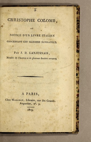 Cover for Christophe Colomb,, ou, Notice d'un livre italien concernant cet illustre navigateur