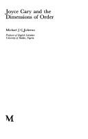 Cover for Joyce Cary and the dimensions of order
