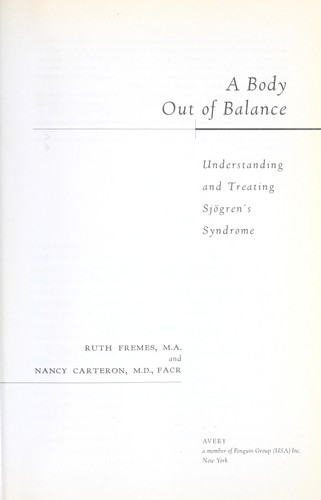 Cover for A body out of balance