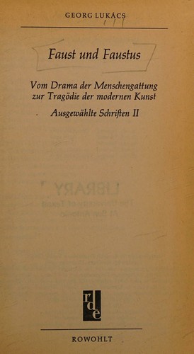 Cover for Faust und Faustus.