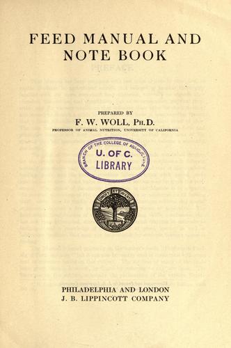 Cover for Feed manual and note book