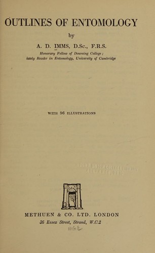Cover for Outlines of entomology