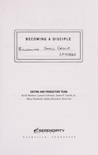 Cover for Becoming a disciple