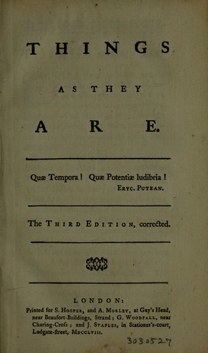 Cover for Things as they are
