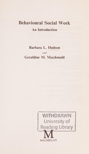 Cover for Behavioural social work