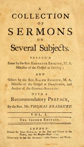 Cover for collection of sermons on several subjects