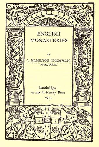 Cover for English monasteries