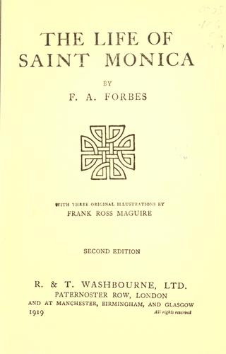 Cover for The life of Saint Monica