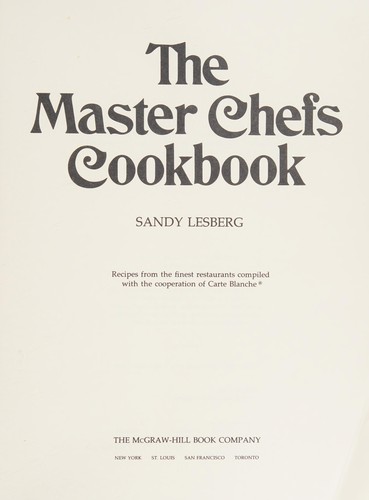 Cover for The master chefs cookbook