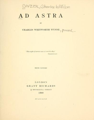 Cover for Ad astra