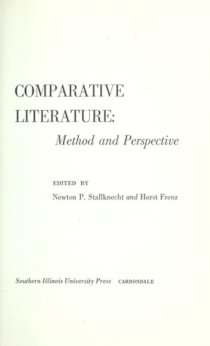 Cover for Comparative literature