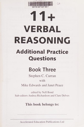 Cover for 11+ Verbal Reasoning