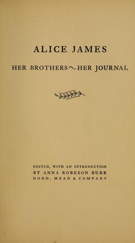 Cover for Alice James