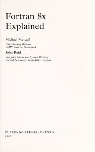 Cover for Fortran 8x explained