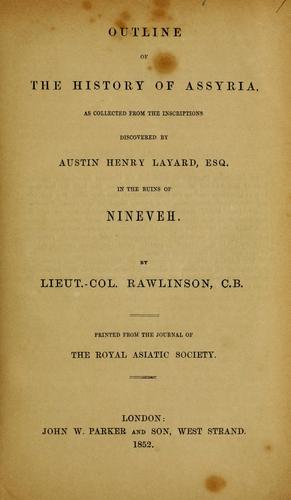 Cover for Outline of the history of Assyria