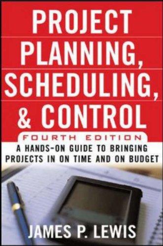 Cover for Project planning, scheduling, and control