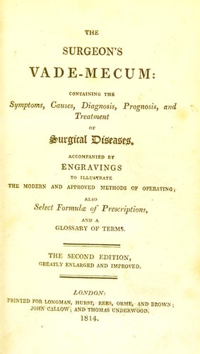 Cover for The surgeon's vade-mecum