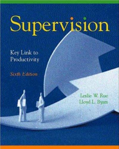 Cover for Supervision, key link to productivity