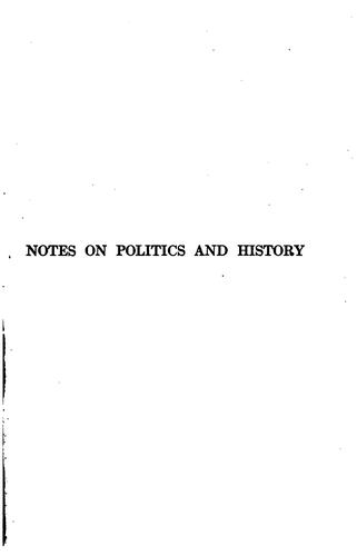 Cover for Notes on politics and history
