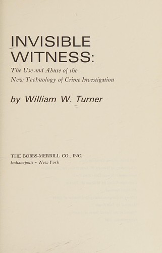 Cover for Invisible witness