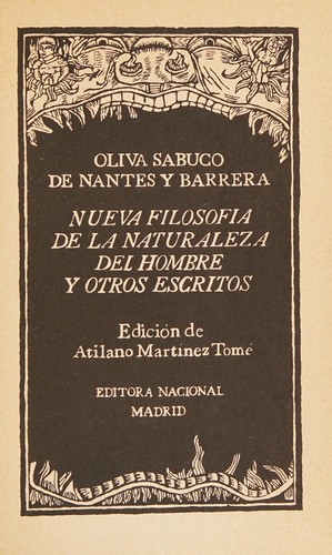 Cover for Nueva filosofía de la naturaleza del hombre y otros escritos
