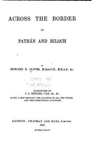 Cover for Across the Border: Or Pathan and Biloch