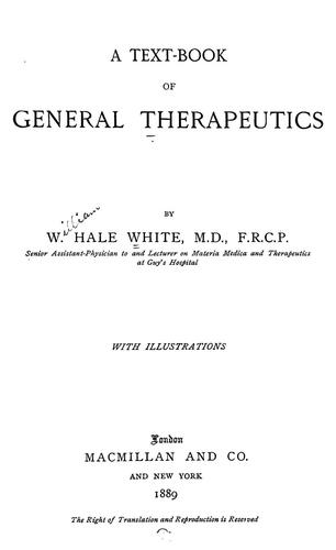 Cover for A text-book of general therapeutics