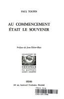 Cover for Au commencement était le souvenir