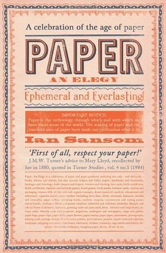 Cover for Paper : an elegy