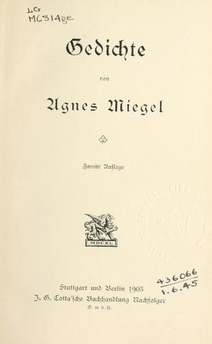 Cover for Gedichte.