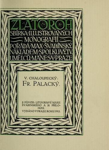Cover for Fr. Palacký